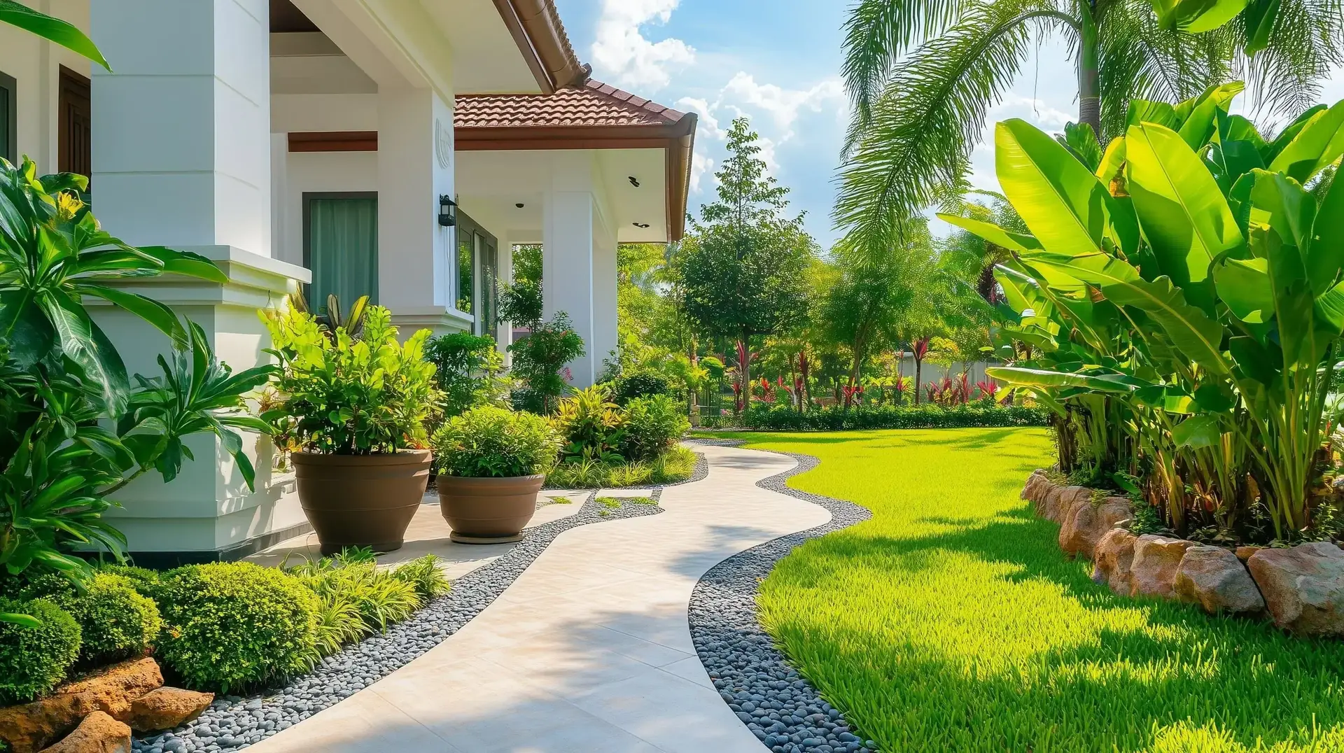Natural grass lawn development service in Jaipur